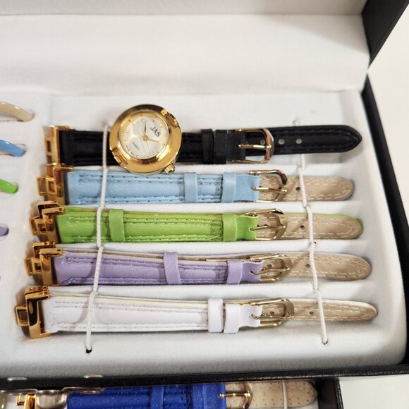 JAS E.T.C. Interchangeable Bezel & Strap Watch Set Like New Womens - Picture 4 of 11